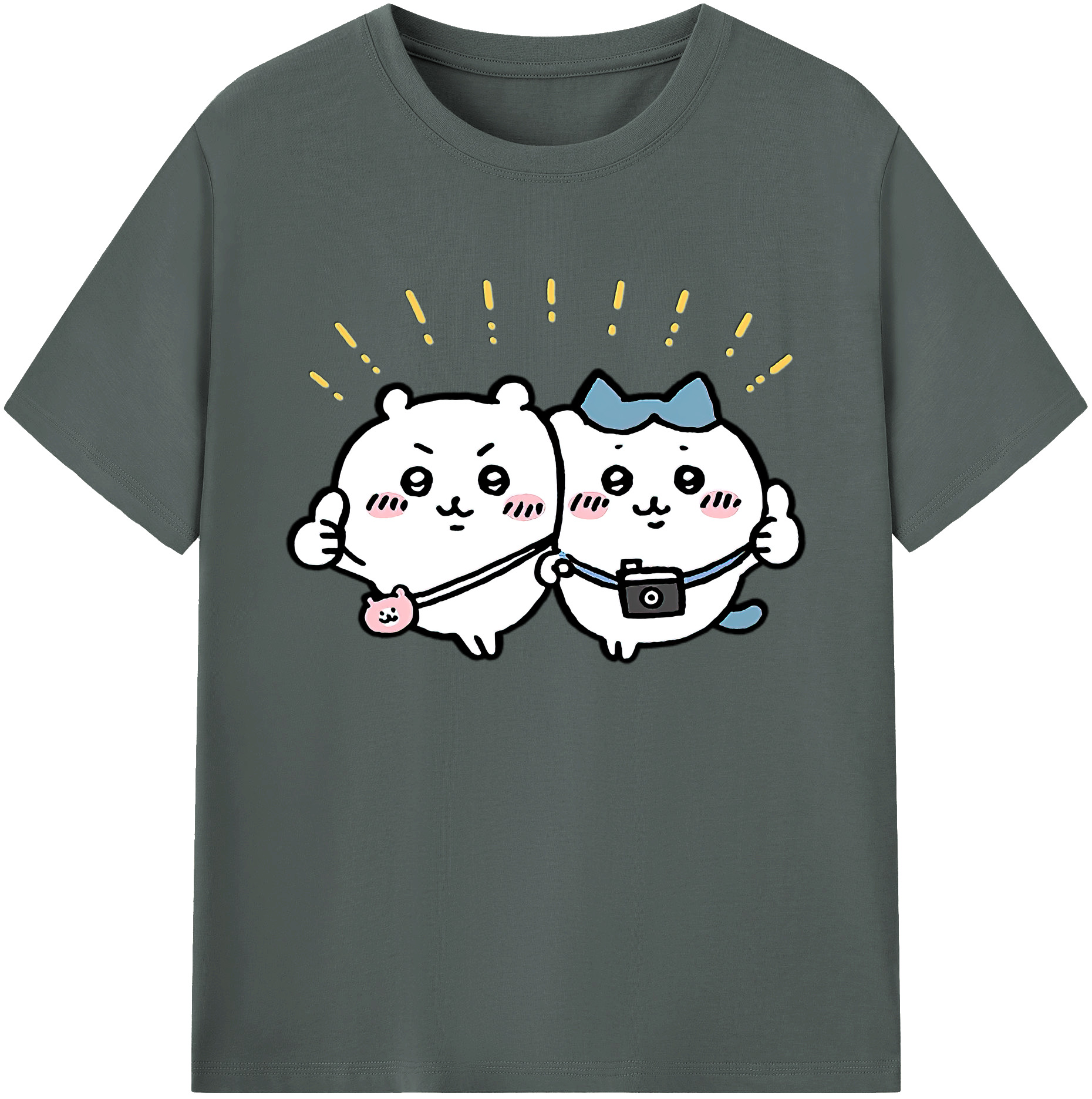 （画像用） ちいかわ ちいかわ Chii-kawa chiikawa 綿100％ メンズ半袖Tシャツ｜肌触りやわらか＆通気性
